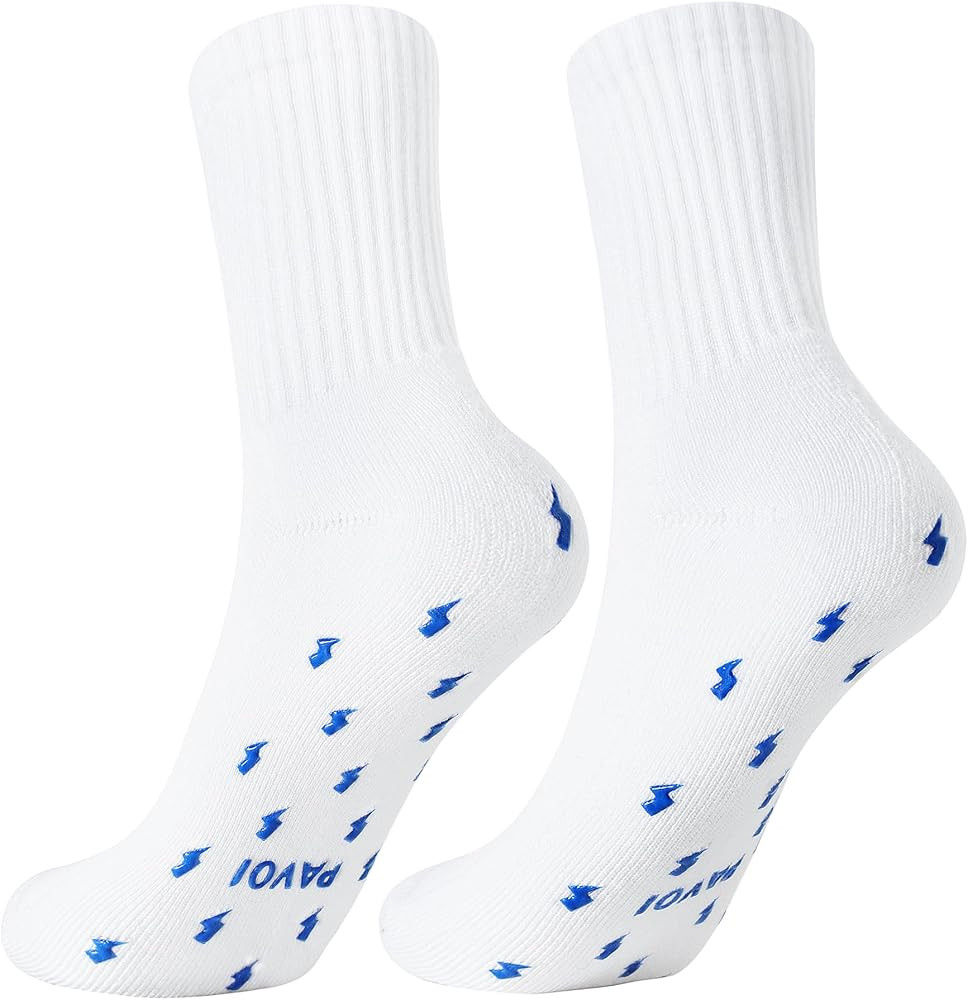 PAVOI ACTIVE Pilates Socks with Grips for Women - One Size Non Slip Quarter-Crew Grip Socks for Y... | Amazon (US)