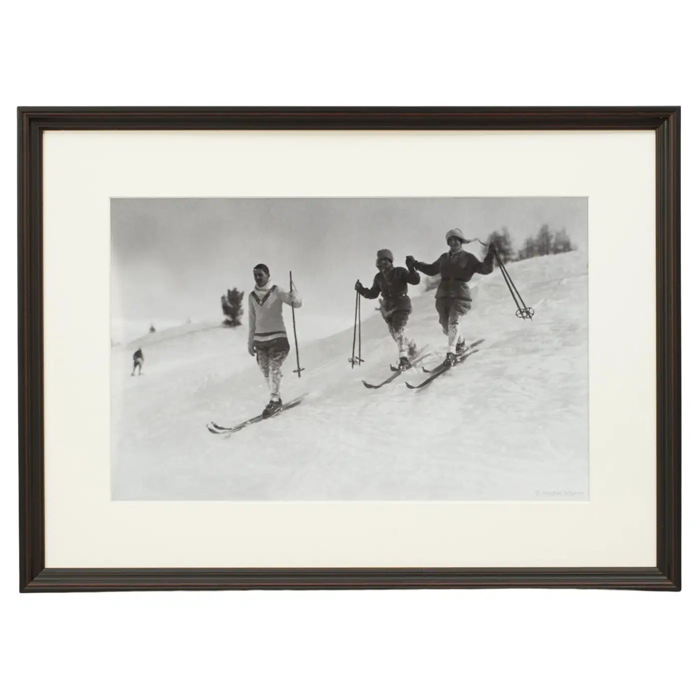 Vintage Style Ski Photography, Framed Alpine Ski Photograph, St. Moritz | 1stDibs