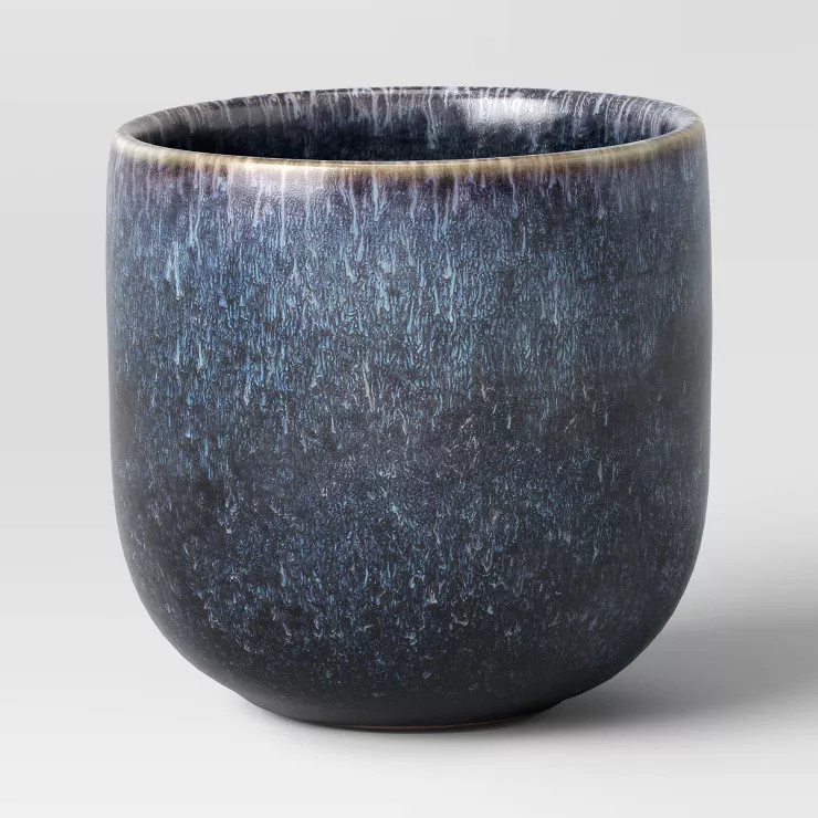 4" Wide Modern Outdoor Ceramic Planter Pot Charcoal Gray - Threshold™ | Target