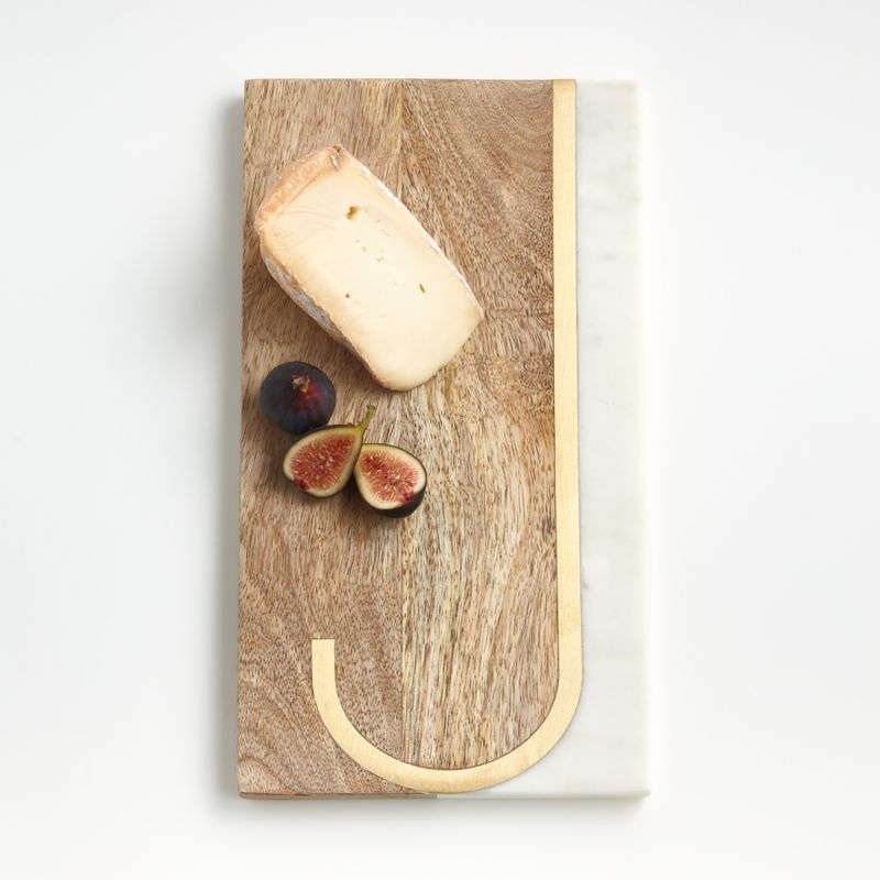 "J" Monogrammed Serving Board Cheese Board Platter + Reviews | Crate & Barrel | Crate & Barrel