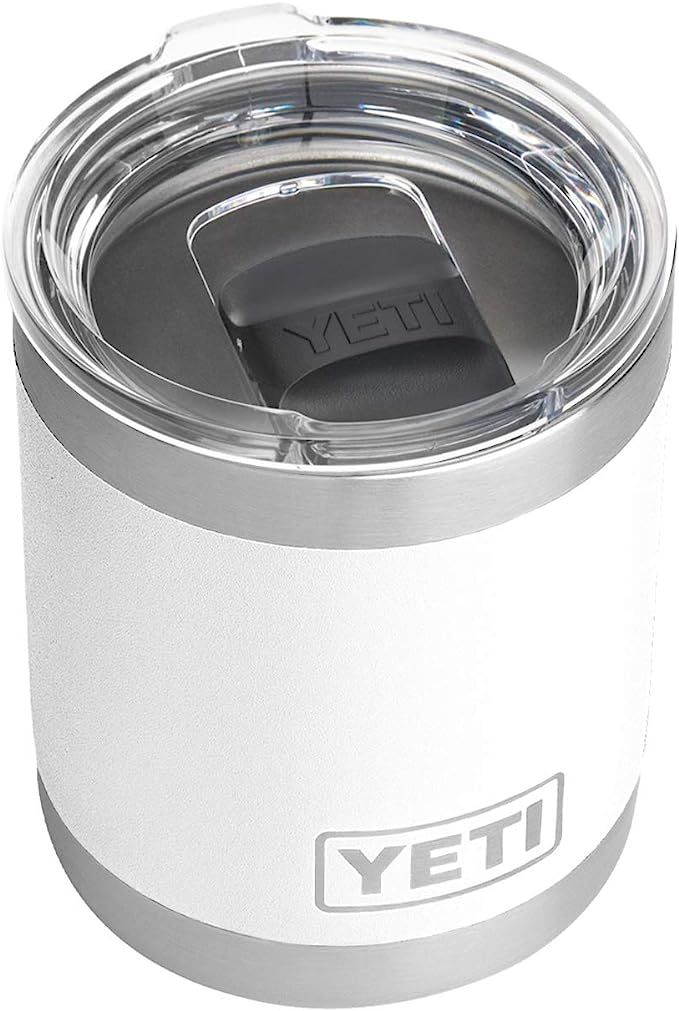 YETI Rambler 10 oz Lowball, Vacuum Insulated, Stainless Steel with MagSlider Lid, White | Amazon (US)