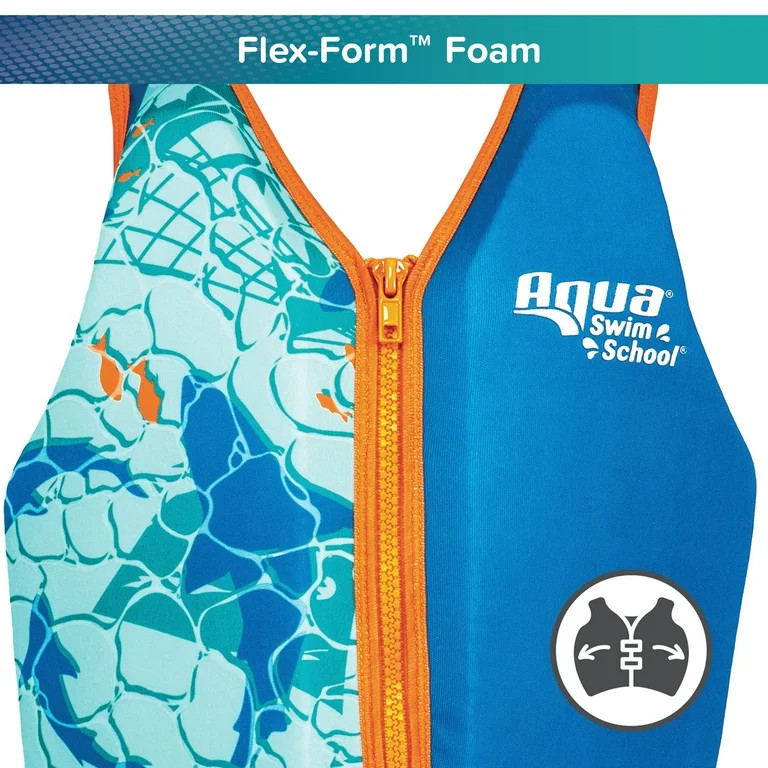 SwimSchool Swim Training Vest, Small/Medium, Ages 2-4 Years, Blue Shark - Walmart.com | Walmart (US)