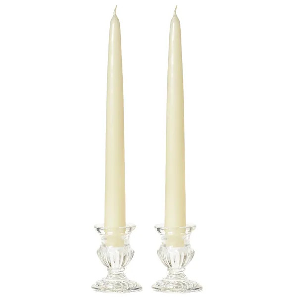 1 Pair Taper Candles Unscented 12 Inch Ivory Tapers .88 in. diameter x 12 in. tall | Bed Bath & Beyond