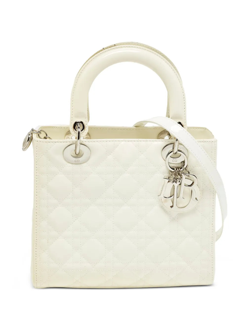 Christian Dior Pre-Owned 2010 medium Lady Dior tote bag - White | Farfetch Global