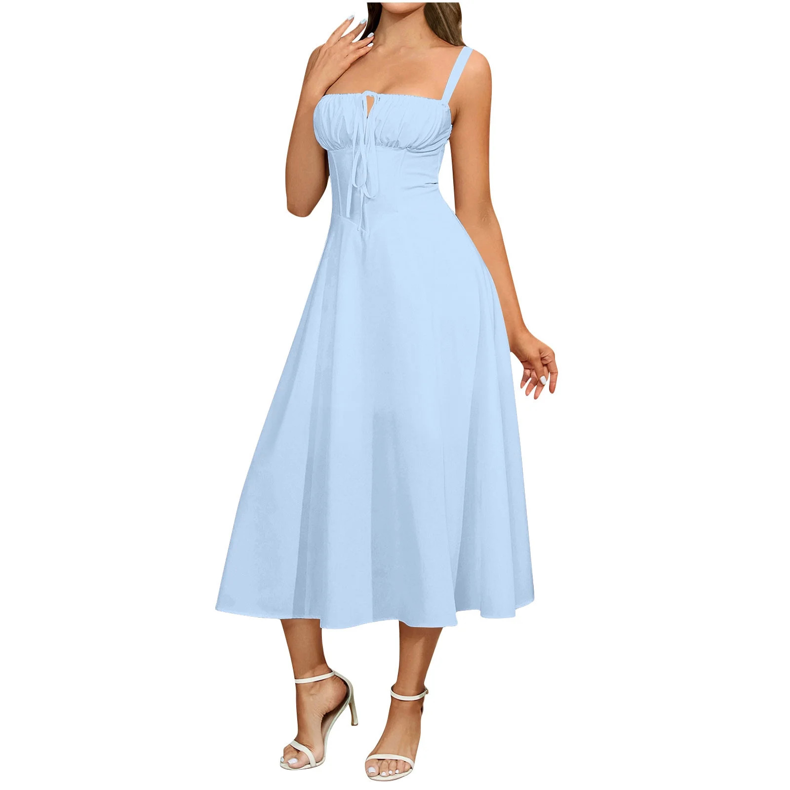 ZQUUVOU Wedding Guest Dress for Women Homecoming Dresse Corset Dress Sleeveless Spaghetti Strap B... | Walmart (US)