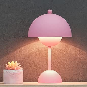 Rickaron Mushroom Table Lamps 12” Pink Mushroom Touch Control Desk Lamp Bedside Small Lovly Flo... | Amazon (US)