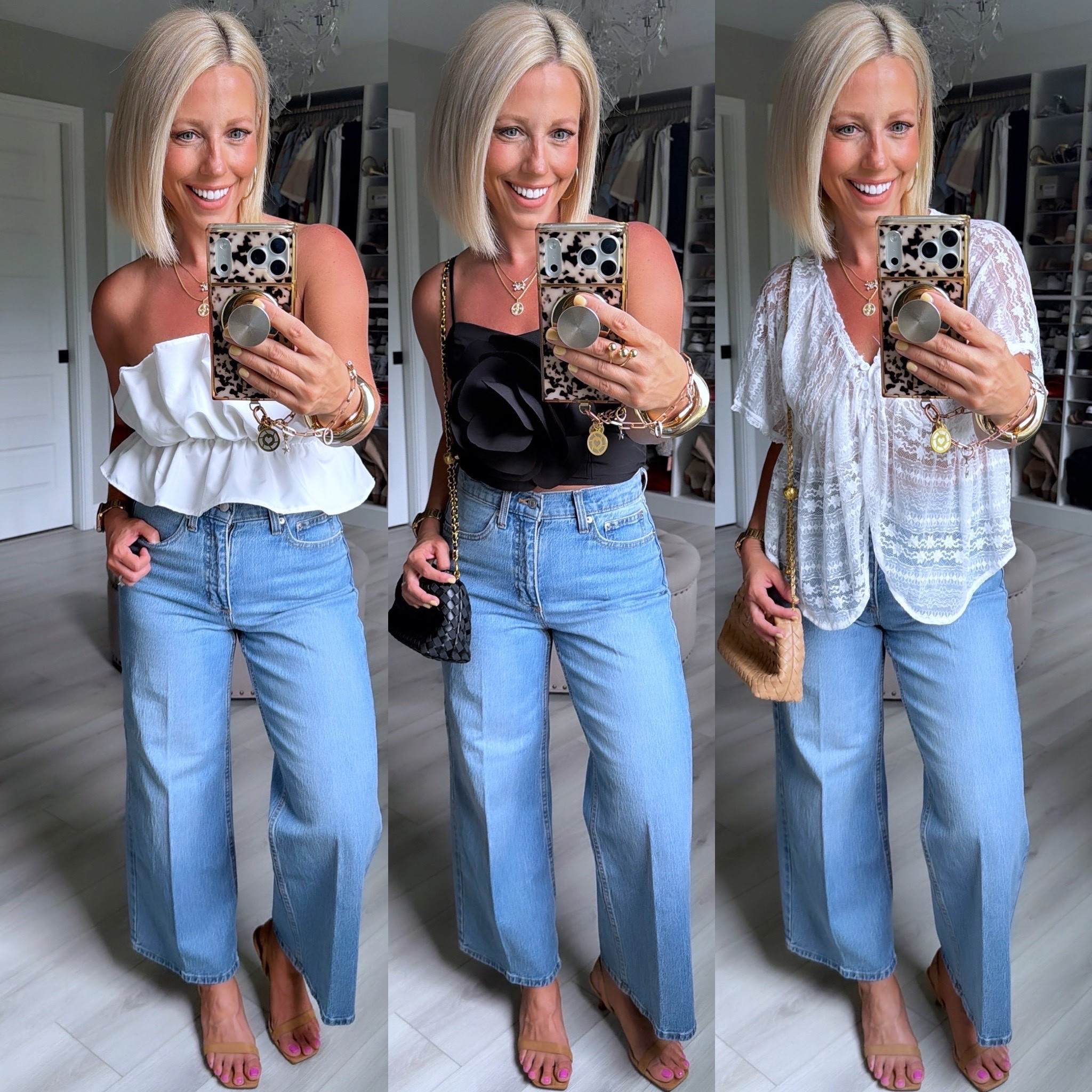 Jeans size 4 - snug fit
Lacey top small
Tanks size medium
Heels sized up 1/2 size

#LTKSaleAlert #LTKootd #LTKmomlife