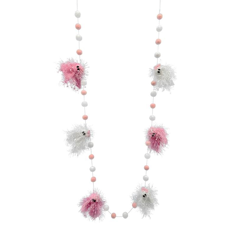 Pink & White Fabric Ghost Garland, 72" | At Home