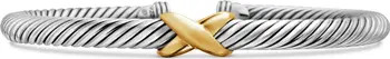 X Classic Cable Station Bracelet in Sterling Silver with 14K Gold, 5mm | Nordstrom