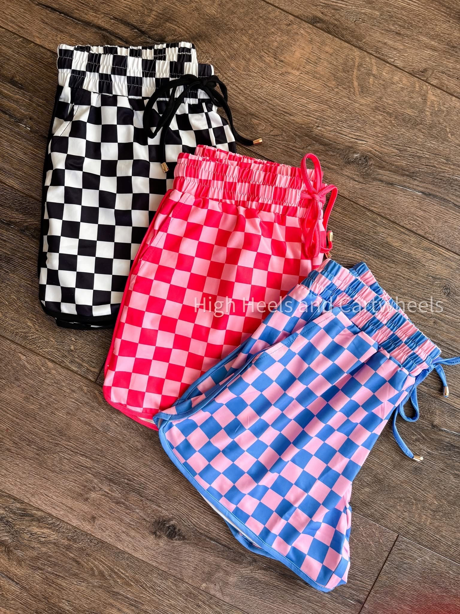 These shorts from Walmart online are SO fun! I like to pair them with a denim button down or a basic solid colored top. Check our Reels section for some style inspo with these!