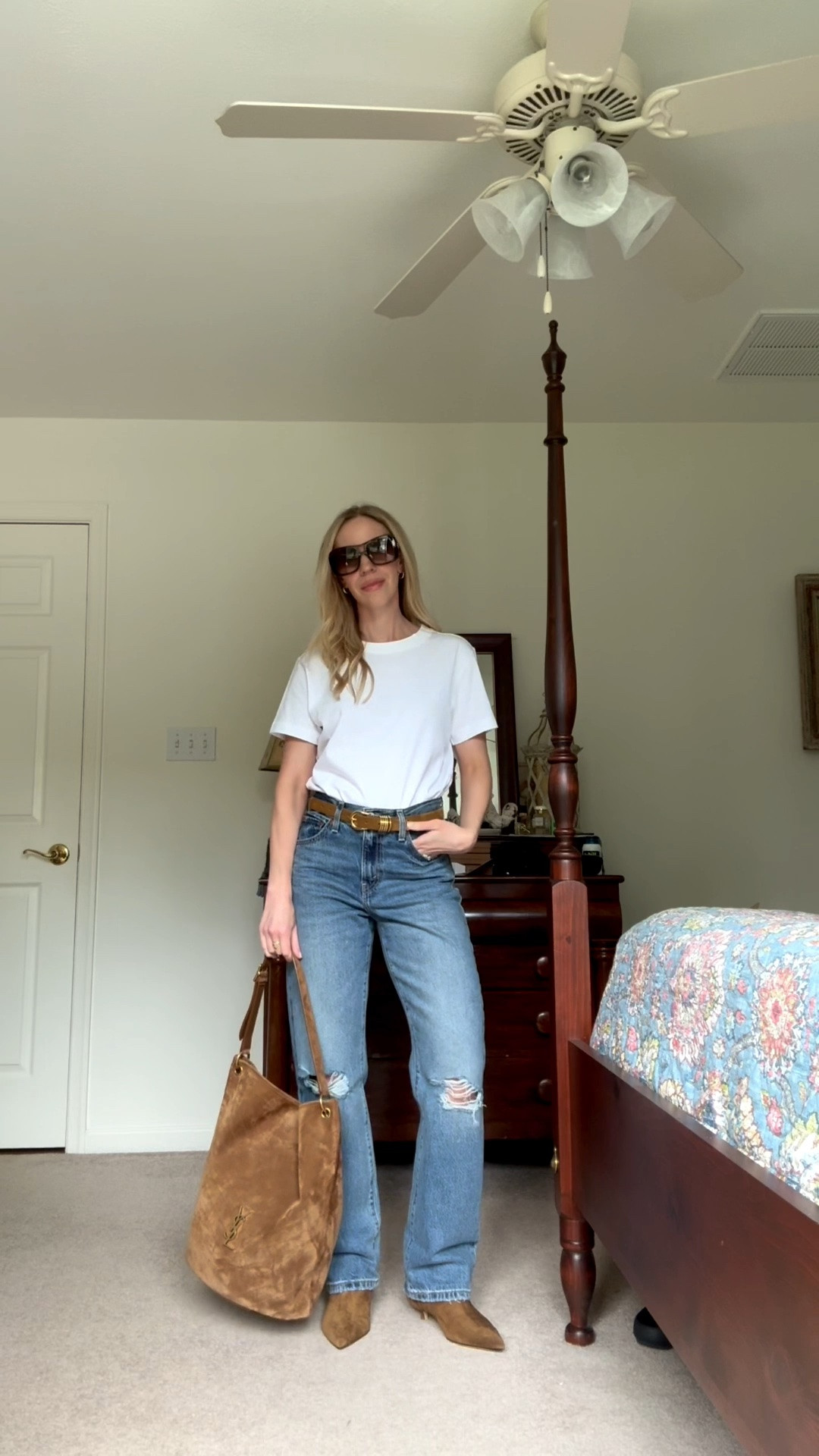 A white tee and jeans outfit is never old when you add accessories - this suede belt, suede boots and my @levi jeans are all on sale

#LTKSaleAlert #LTKSeasonal #LTKOver40