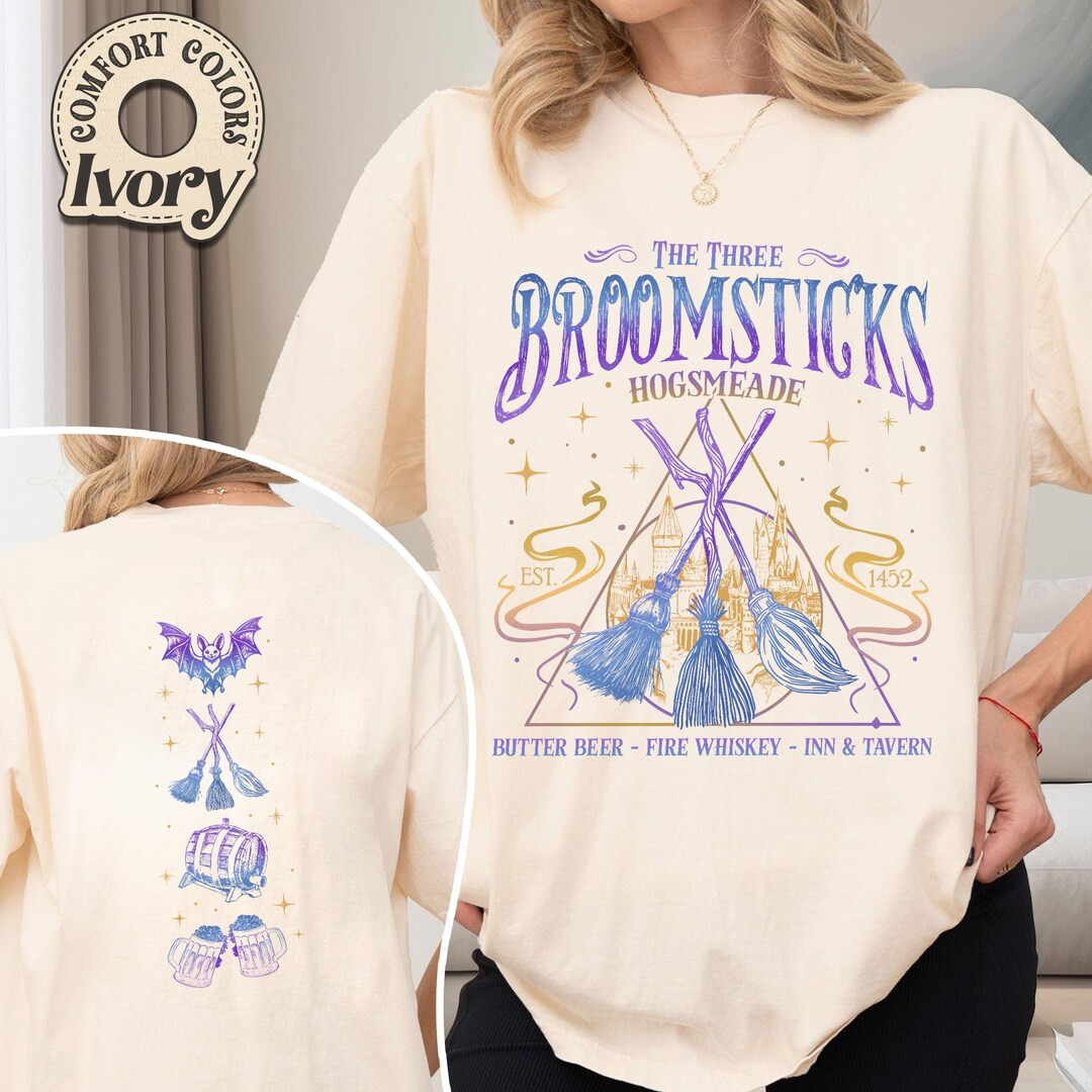 The Three Boomsticks Comfort Colors Shirt, Wizard Beer Shirt, Wizard Shop, Broomstick Wizard Shir... | Etsy (US)