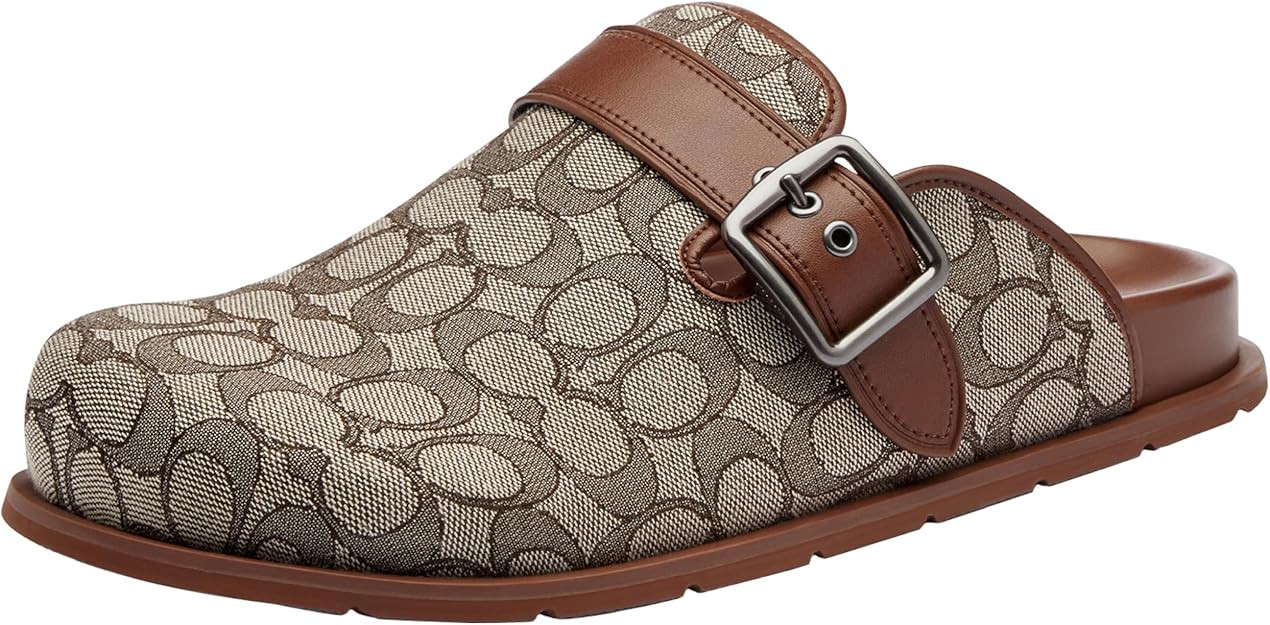 Coach Mens Buckle Clog in Signature Jacquard | Amazon (US)