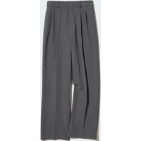 Uniqlo - Pleated Wide Leg Trousers - Gray - XS | UNIQLO (UK)