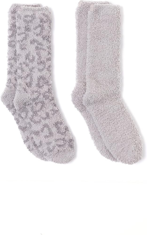 Barefoot Dreams CozyChic Women’s Barefoot in the Wild 2 Pair Sock Set-Crew Socks Plush Socks, Lounge | Amazon (US)