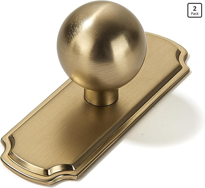 2-Pack Heavy Duty Solid Backplate for Cabinet Knobs Brushed Brass Drawer Knobs with Backplate Sui... | Amazon (US)