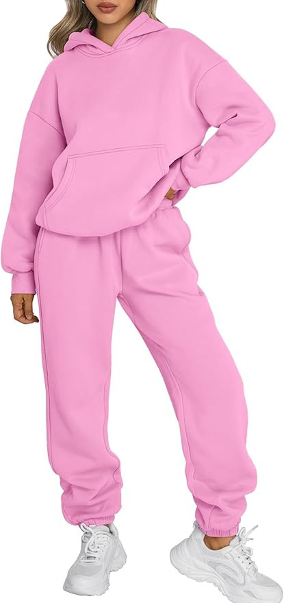 Trendy Queen Sweatsuits Women 2 Piece Outfit Two Piece Lounge Sets Hoodies and Sweatpants Fall Fa... | Amazon (US)