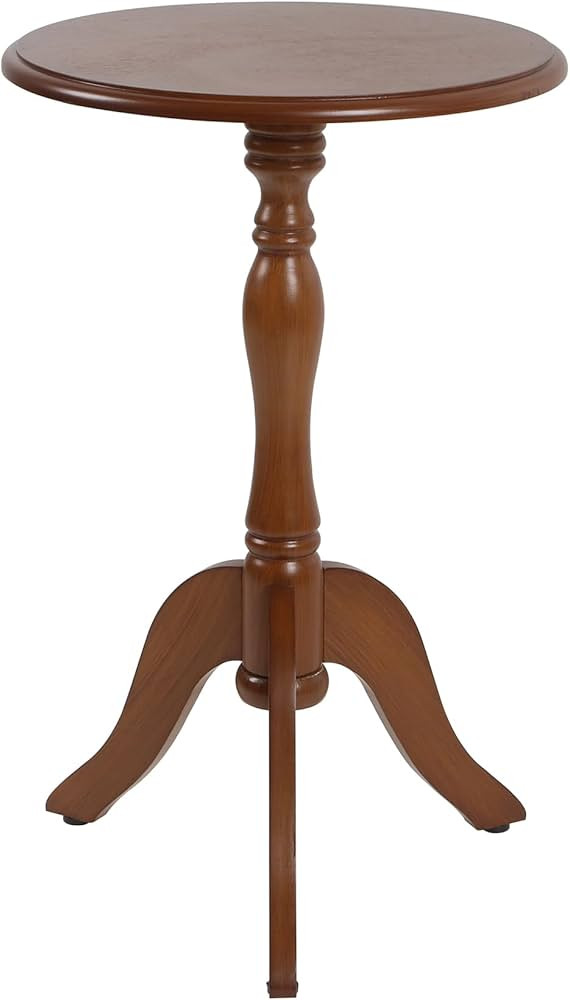 HLR Round Small End Table Wooden Side Table Pedestal Side Table Vintage Accent Tables Nightstand ... | Amazon (US)