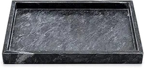 Noble Natural Marble Tray for Desktop/Kitchen/Vanity/Bathroom, Stone Organizer Tray for Coffee Ta... | Amazon (US)