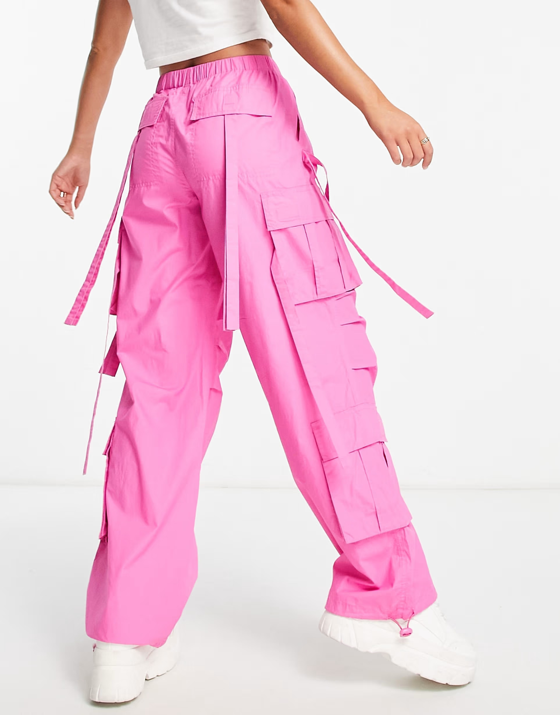 ASOS DESIGN oversized utility combat trouser in bright pink | ASOS (Global)