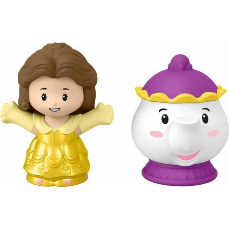 Fisher-Price Little People Disney Princess Belle & Mrs. Potts Figure Set Toddler Toy for Ages 18 ... | Walmart (US)