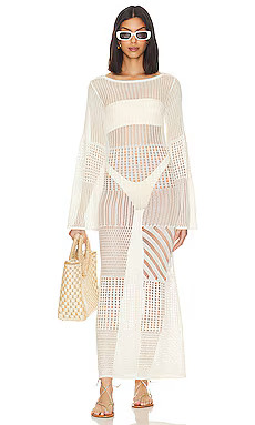 L'Academie Evea Maxi Knit Dress in White from Revolve.com | Revolve Clothing (Global)