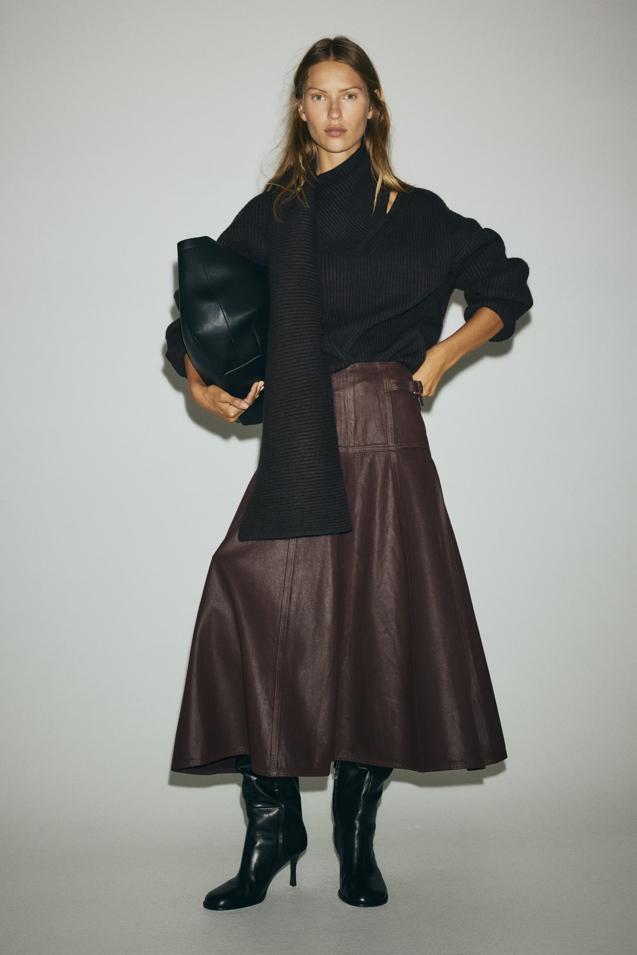 A-Line Denim Skirt - Dark brown - Ladies | H&M US | H&M (US + CA)