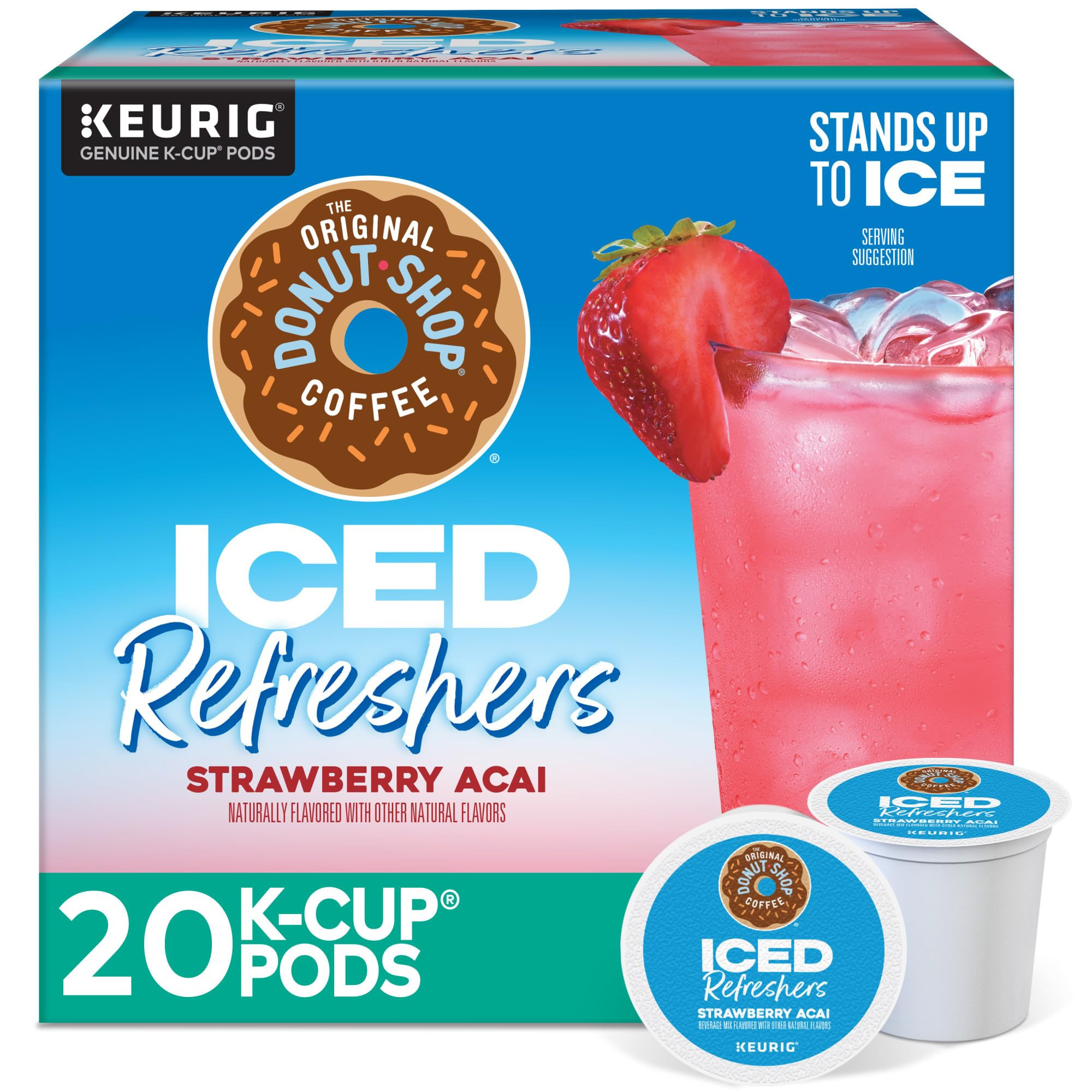 The Original Donut Shop Iced Refreshers, Strawberry Açaí Flavor, Keurig Single Serve K-Cup Pods... | Amazon (US)