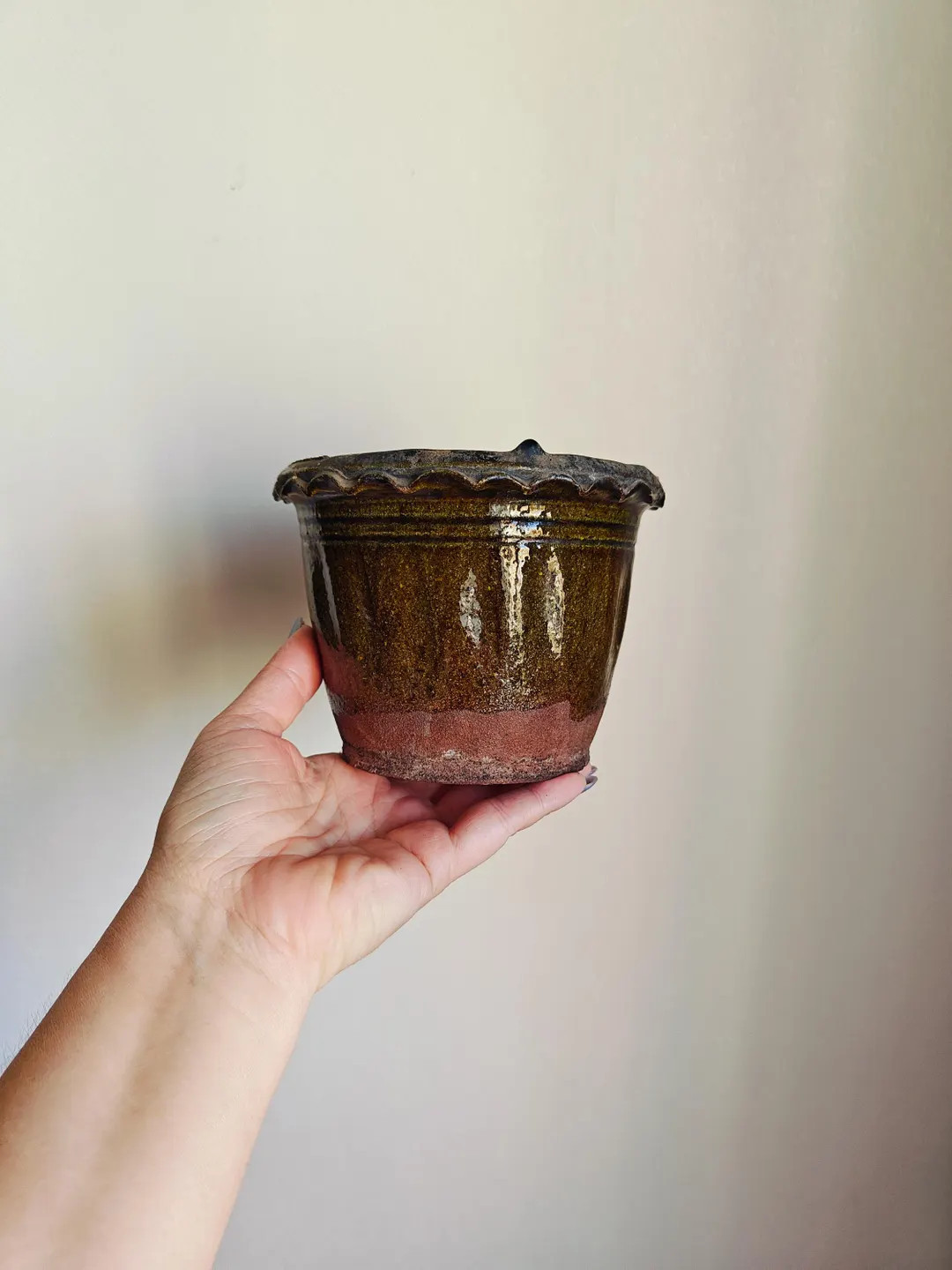 Vintage Clay Planter: Rustic Ceramic Flower Pot, 1960s-70s - Etsy | Etsy (US)