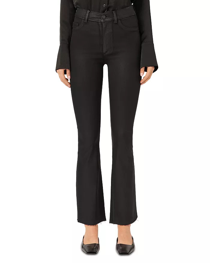 Bridget High Rise Cropped Bootcut Jeans in Black coated | Bloomingdale's (US)