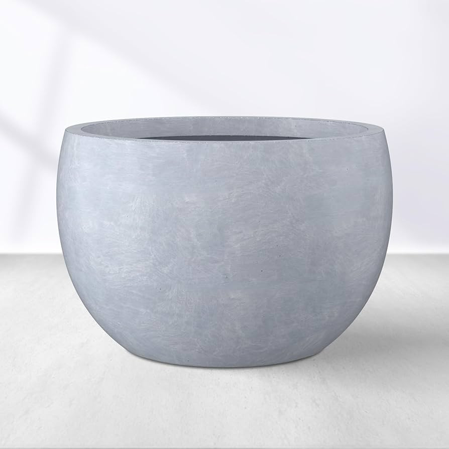 Kante 11.8" Dia Round Concrete Planter, Outdoor/Indoor Large Bowl Plant Pots with Drainage Hole a... | Amazon (CA)