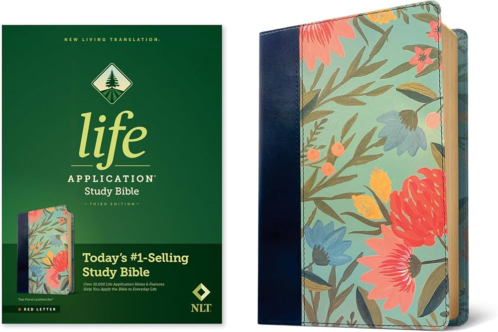 NLT Life Application Study Bible, Third Edition (LeatherLike, Teal Floral, Red Letter) | Amazon (US)