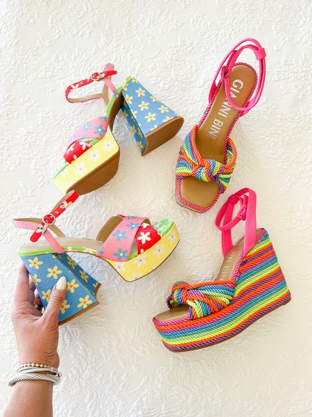 Summer sandals favs 💜💛💗🧡💚 completely obsessed!!! I sized up half a size in both pairs! 

#LTKtravel #LTKshoecrush
