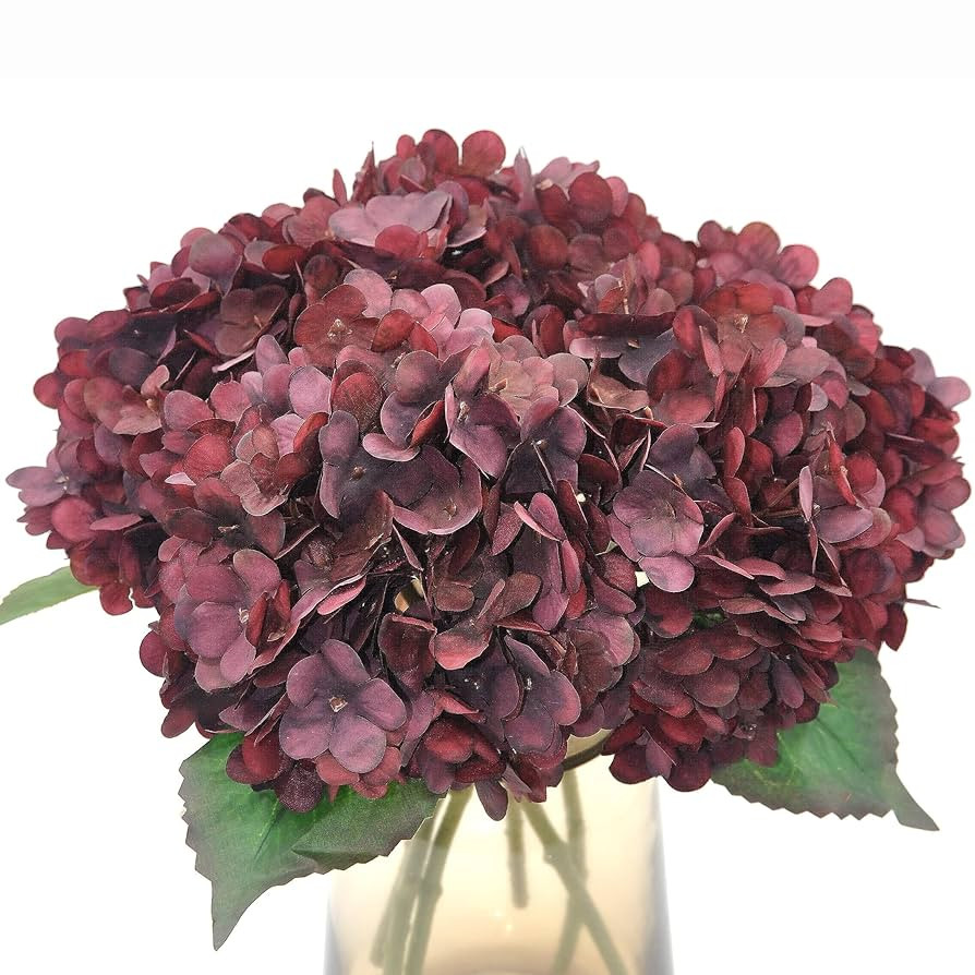 5PCS Artificial Fake Flowers Plants Silk Hydrangea 1 Flower Head Arrangements Wedding Bouquets De... | Amazon (US)