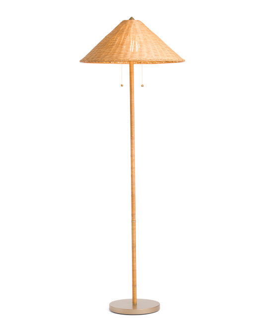 63in Rattan Floor Lamp | Furniture & Lighting | Marshalls | Marshalls