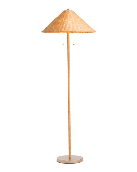 63in Rattan Floor Lamp | Furniture & Lighting | Marshalls | Marshalls