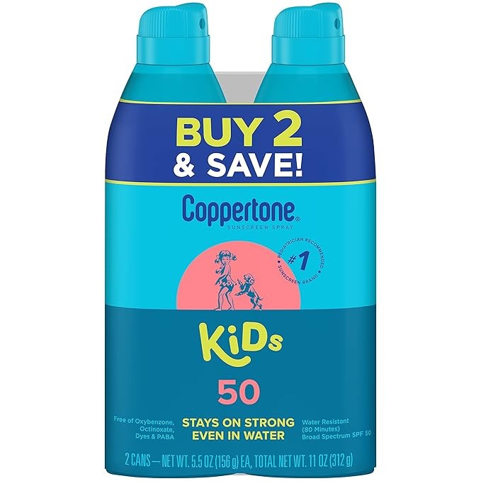 Coppertone Kids Sunscreen Spray SPF 50, Water Resistant Spray Sunscreen for Kids, #1 Pediatrician... | Amazon (US)