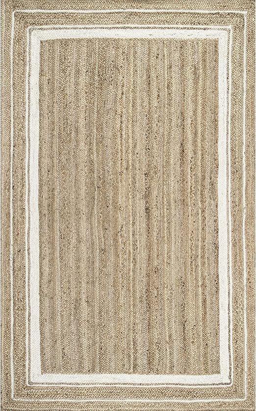 nuLOOM Rikki Coastal Braided Jute Area Rug, 5' x 8', Off-white | Amazon (US)