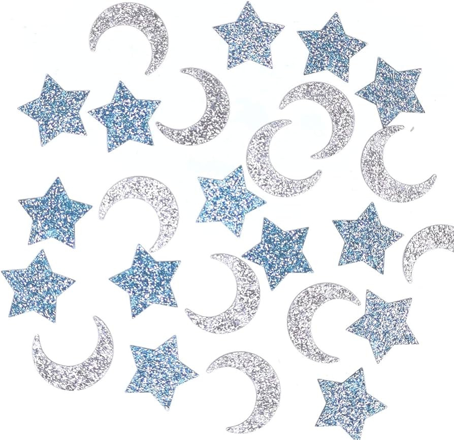 Glittery Moon and Star Table Confetti for Baby Shower Kids Birthday Party Twinkle Twinkle Little ... | Amazon (US)