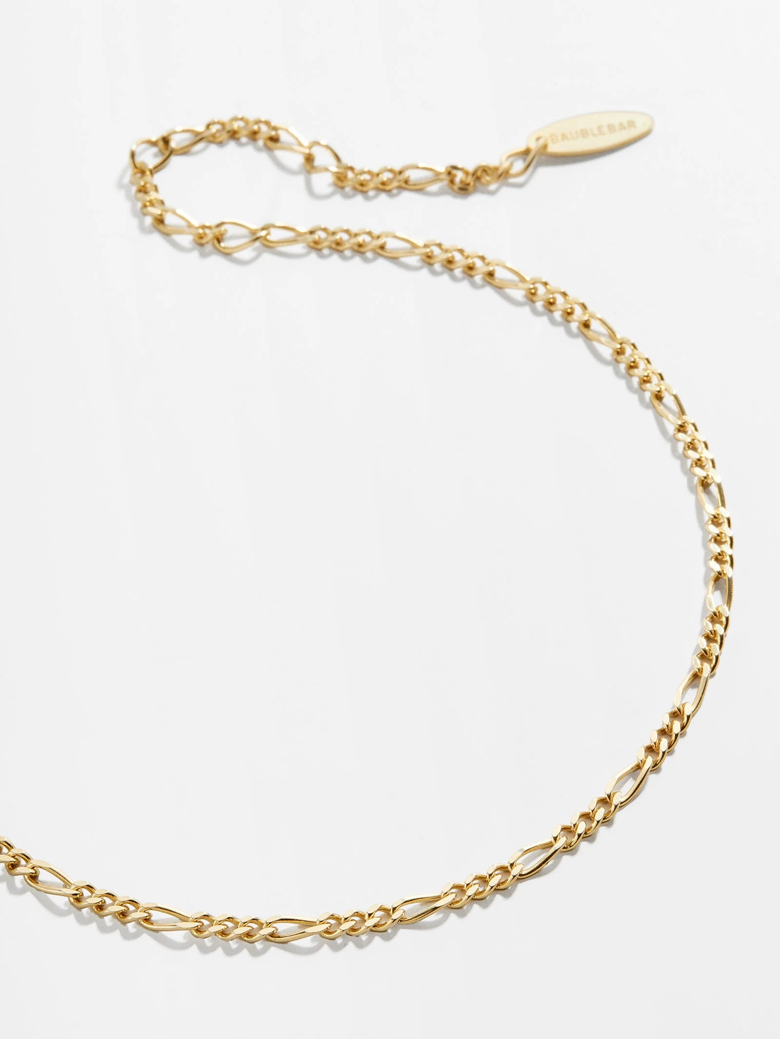 Figaro 14K Gold Anklet - Gold | BaubleBar