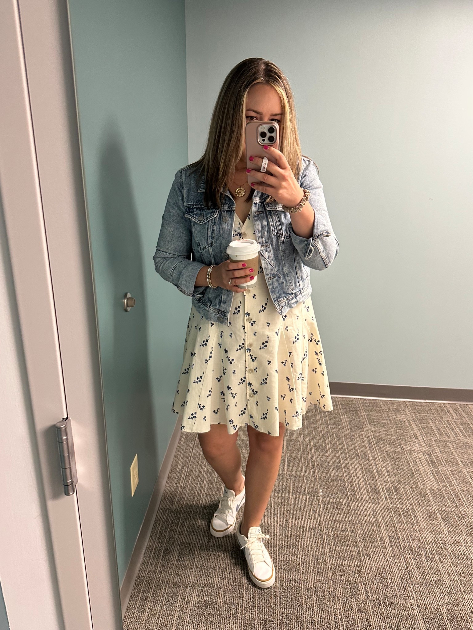 Easiest a-line swing dress for work or play. Comfy, functional, nursing friendly and forgiving! Sized up to a large but using a clip on the back. :D Target style! Free people jacket 

#LTKSaleAlert #LTKSummerEdit #LTKFindsUnder50