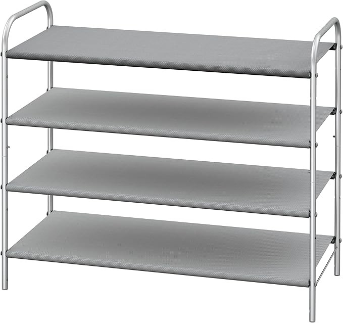 Simple Houseware 4-Tier Shoe Rack Storage Organizer 20-Pair, Grey | Amazon (US)