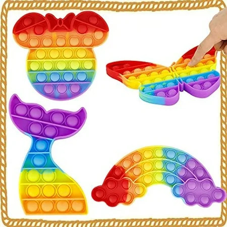 4 Packs Push Pop Poop Fidget Toy Mouse Mermaid Butterfly Sensory Anxiety Stress Relief Satisfying AD | Walmart (US)