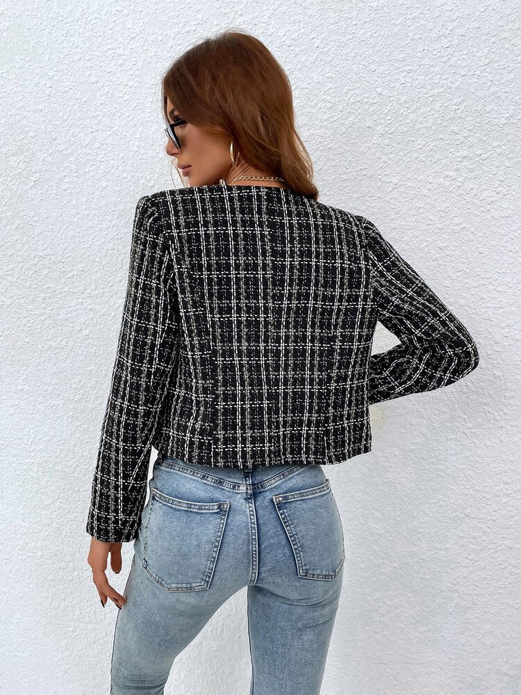 Plaid Pattern Flap Detail Overcoat
       
              
              GBP£12.49  
        GBP... | SHEIN