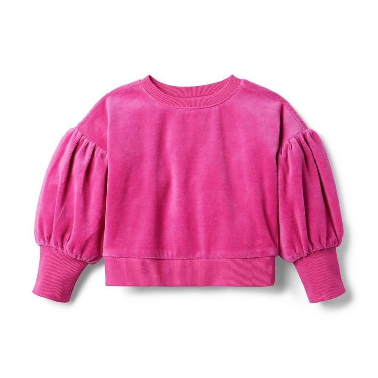 Velour Puff Sleeve Sweatshirt | Janie and Jack