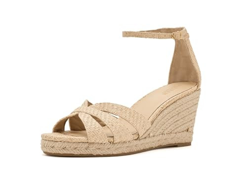 Lauren Ralph Lauren, Women's, Nellie Raffia Espadrille, Natural, 9, Medium | Amazon (US)