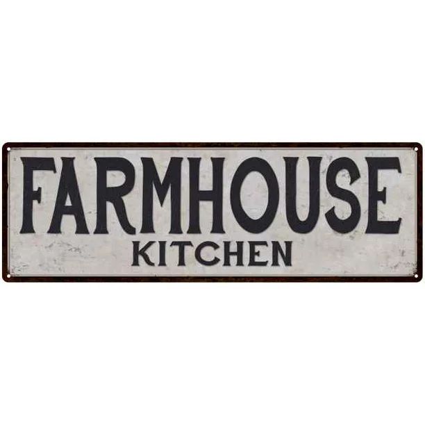 Farmhouse Kitchen Vintage Reproduction Black White 6x18 Metal Sign 206180023034 | Walmart (US)