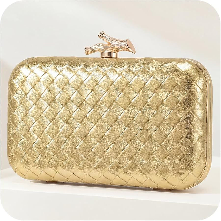 CHUNLI Clutch Purses for Women Evening/Wedding Chic Woven Bag Formal PU Leather Purse Designer Ha... | Amazon (US)