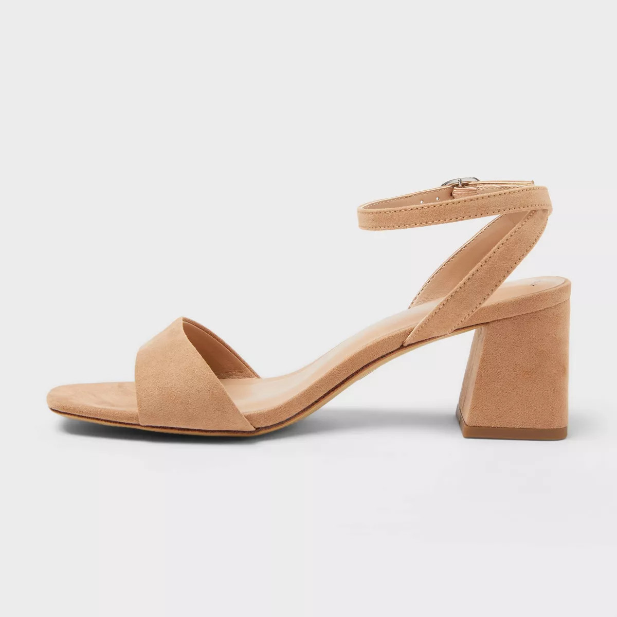 Women's Shannon Ankle Strap Block Heels with Memory Foam Insole - A New Day™ Beige | Target