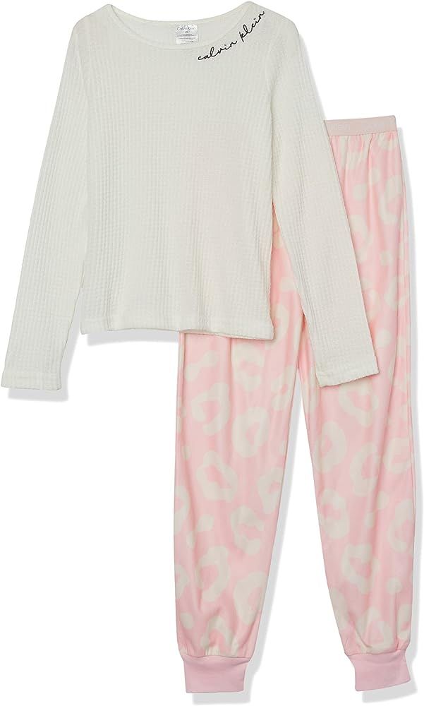 Calvin Klein Girls' Thermal Pajama Set 2 Piece Pj | Amazon (US)